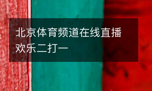 北京體育頻道在線直播歡樂(lè)二打一