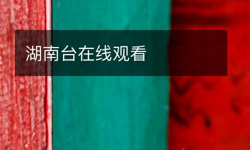 湖南臺(tái)在線觀看