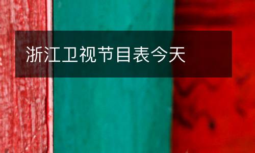 浙江衛(wèi)視節(jié)目表今天
