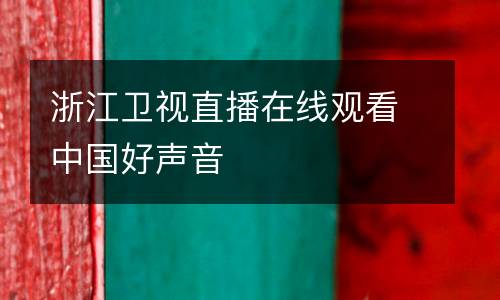 浙江衛(wèi)視直播在線觀看中國(guó)好聲音