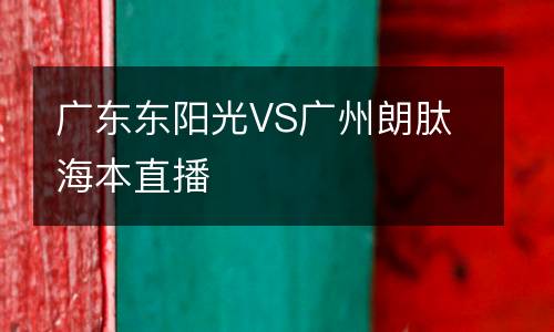 廣東東陽(yáng)光VS廣州朗肽海本直播